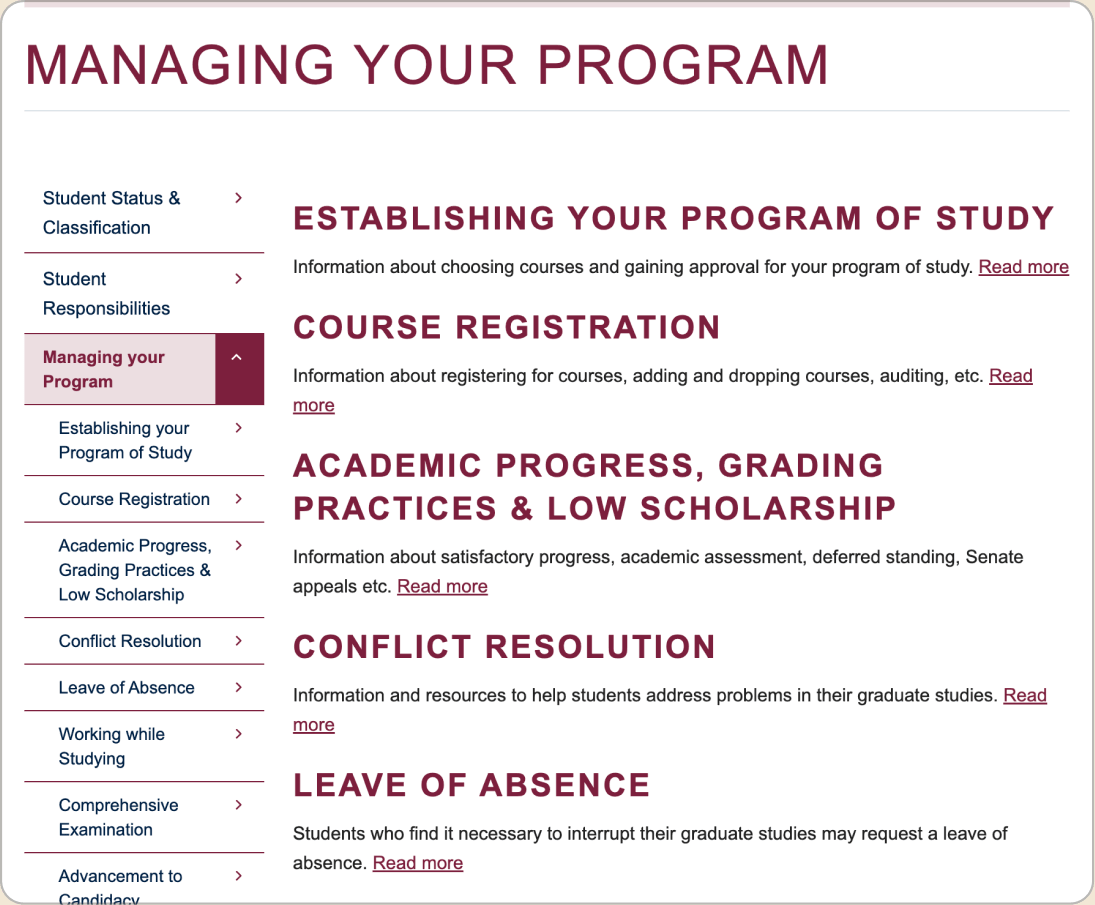 Before: Managing your Program as one flat list of 17 topics.